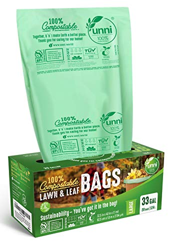 UNNI 100% Compostable Bags - Eco-Friendly Lawn & Leaf Waste Bags
