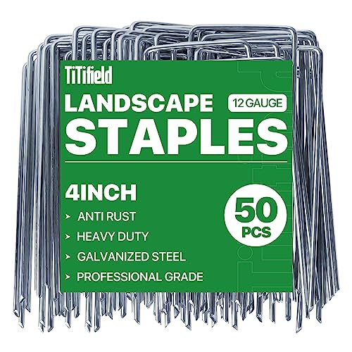 TiTifield Landscape Staples 4 Inch 50 Pack