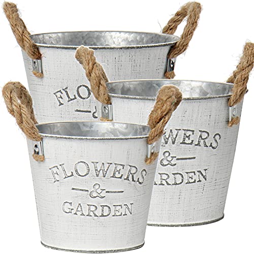 Briful Galvanized Flower Buckets
