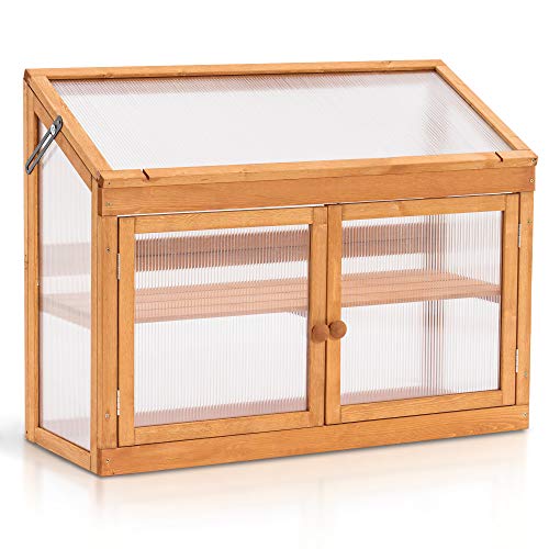 MCombo 2-Tier Wooden Cold Frame Garden Greenhouse