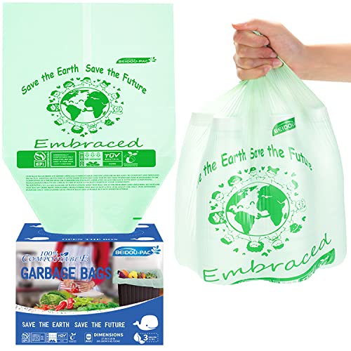 100% Compostable Trash Bags, 3 Gallon Compost Bags