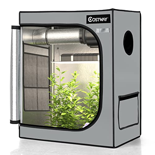 COSTWAY Reflective Mylar Hydroponics Grow Tent