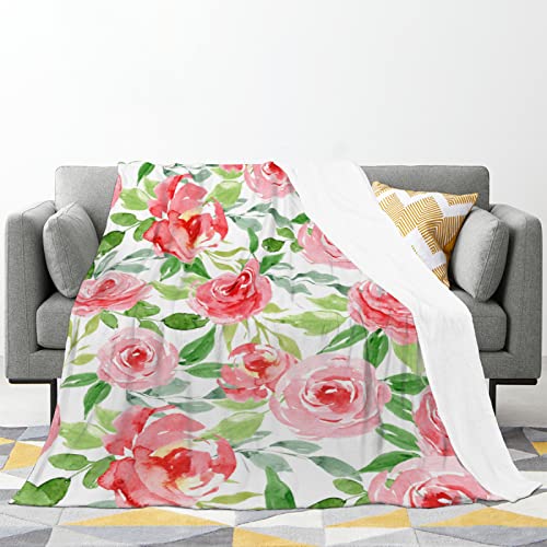 Cozy Floral Blanket Flower Throw Blanket for Couch - Soft and Vibrant Gift for Women