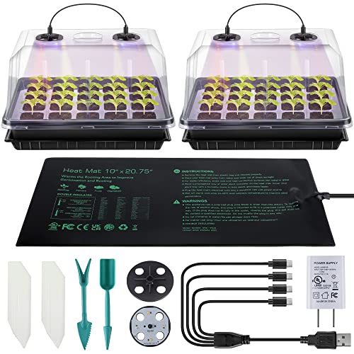 Seed Starter Kit with Grow Lights and Heating Mat