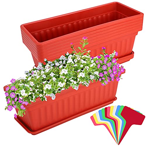 ELCOHO 6 Pack Flower Window Box Planters