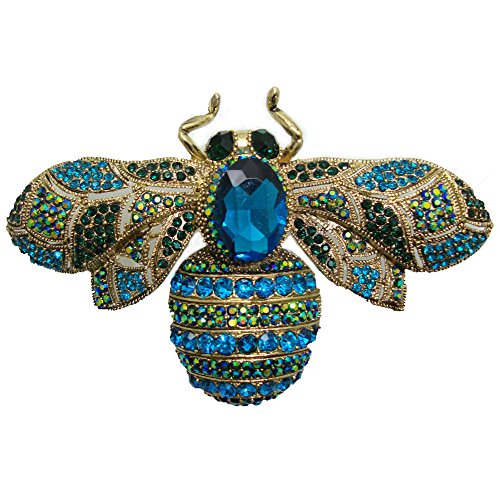 Stunning TTjewelry Bee Insect Brooch Pin with Crystal Rhinestones