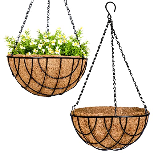 VICHOCCA Hanging Planter Basket Flower Pots - 10 Inch, 2 Pack
