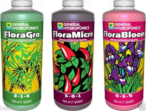 GH Flora Series 32oz Quarts Trio FloraMicro FloraGrow FloraBloom