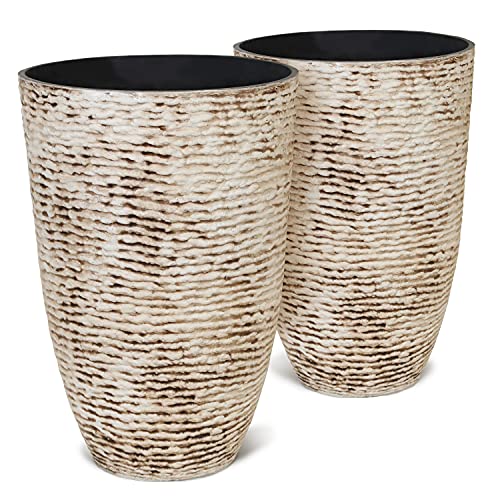 Worth Garden 9 Gallon Tall Round Planters Set of 2