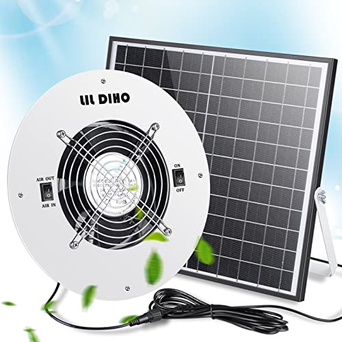 LilDiho Solar Fan with 25W Solar Panel