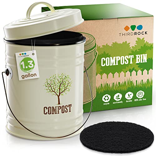 Third Rock Kitchen Compost Bin - 1.3 Gallon Countertop Compost Bin