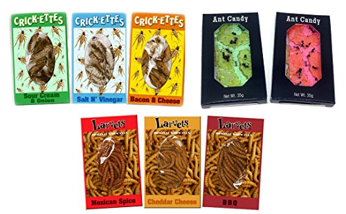 Bundle of 8 Flavored Insect Snack Items