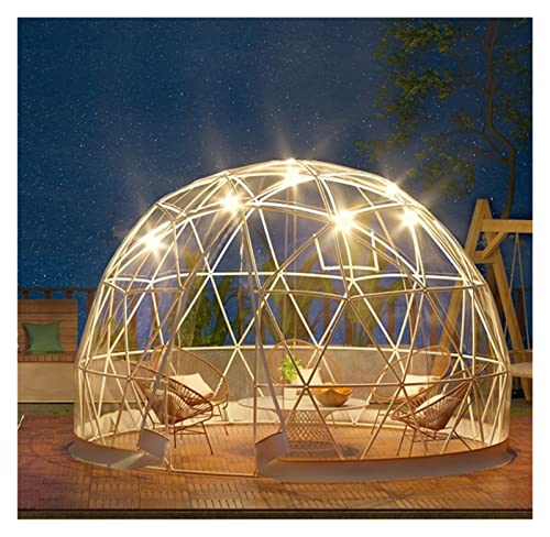 Geodesic Greenhouse Dome - Round Garden Tent with LED PVC Cover
