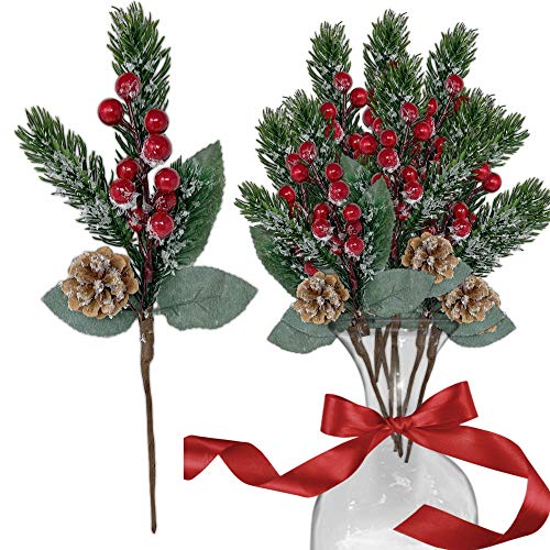 Snowy Flower Picks for Holiday Decor