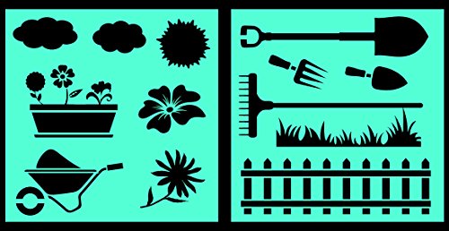 Detailed Gardening & Landscaping Stencil Set