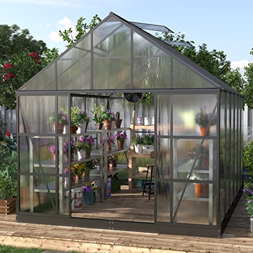 AMERLIFE 12x10x10 FT Polycarbonate Greenhouse