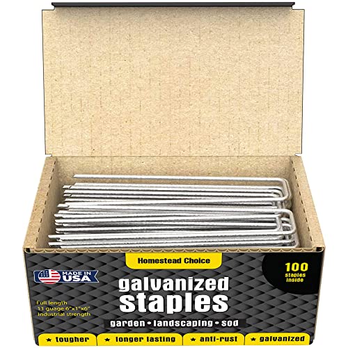 Homestead Choice 6 Inch Galvanized Landscape Staples