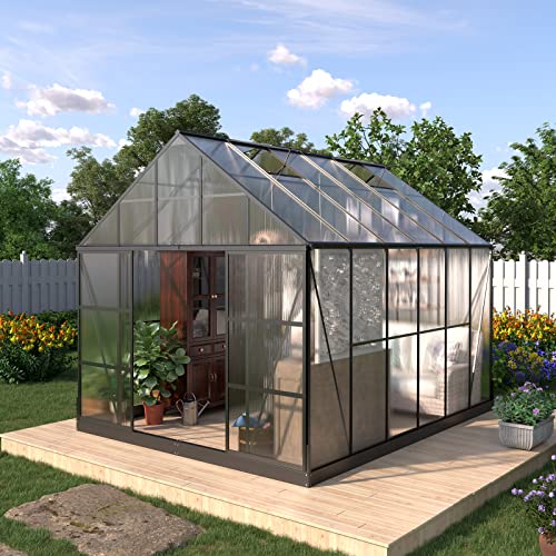 BonVie 12x10x10 FT Polycarbonate Greenhouse