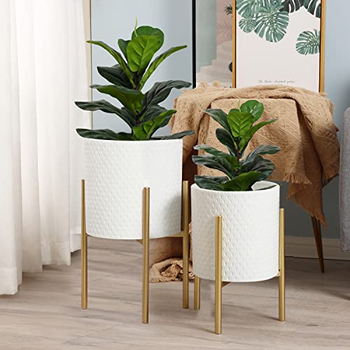 Elegant Planters for Indoor Plants with Gold Metal Stand