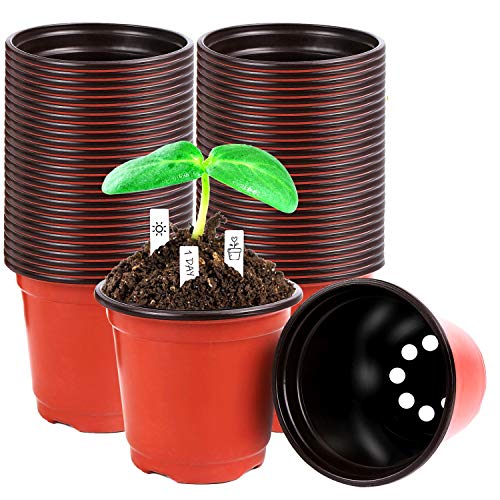220 Pcs 4 Inch Plastic Plant Nursery Pots