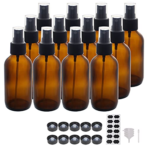 BPFY 4oz Amber Glass Spray Bottle - 12 Pack