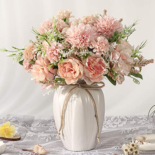 Peonies Artificial Flowers in Vase