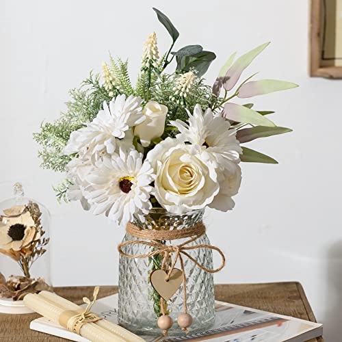 COZZI CODI Artificial White Flowers with Vase