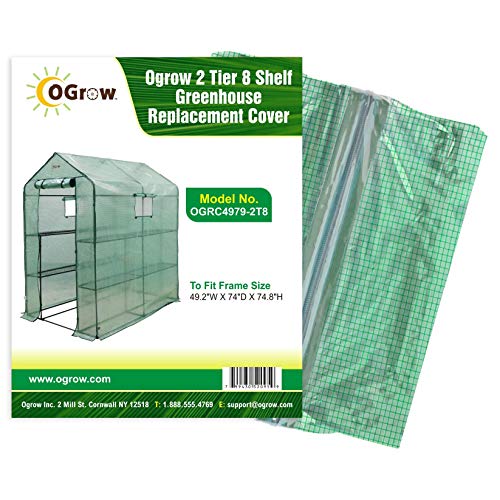 OGrow 2 Tier 8 Shelf Greenhouse PE Replacement Cover