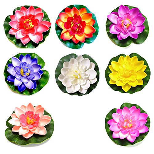 Realistic Lily Artificial Water Floating Foam Lotus Flowers