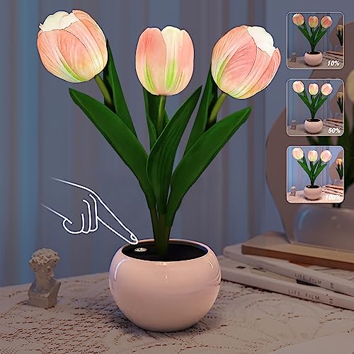 TYNLED Tulip Table Lamp - Rechargeable Small Desk Lamp