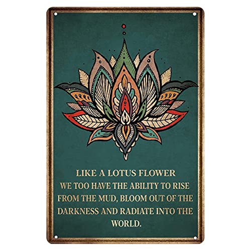 Lotus Flower Tin Sign Wall Art