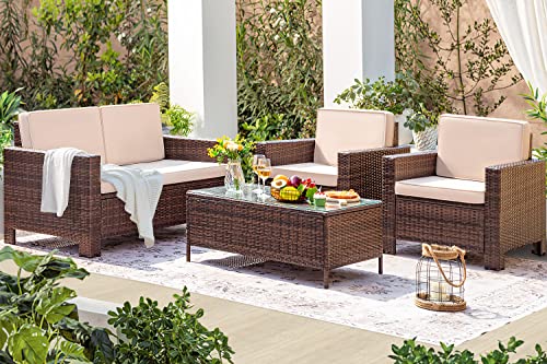Homall 4 Pieces Patio Furniture Sets - Stylish Outdoor Seating Solution