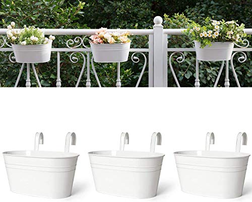 Metal Iron Hanging Flower Pots for Railing Fence