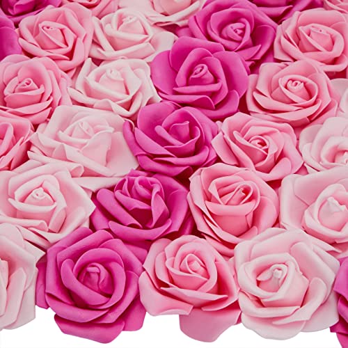 Artificial Pink Rose Flower Heads for Decorations