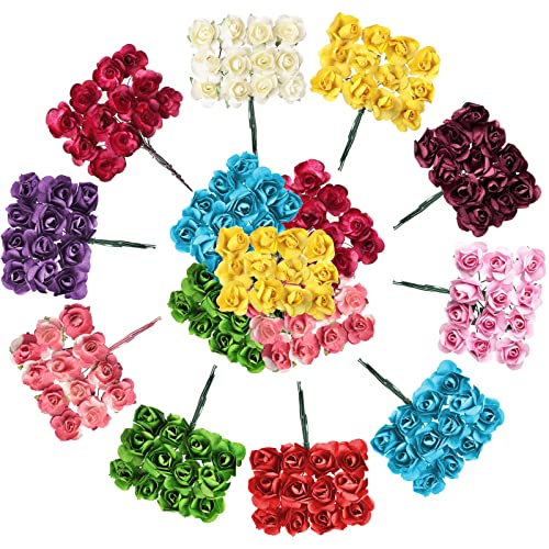 132 Pcs Artificial Mini Rose Craft Flowers