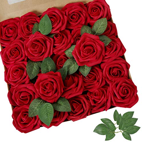 AmyHomie Artificial Flower Red Rose