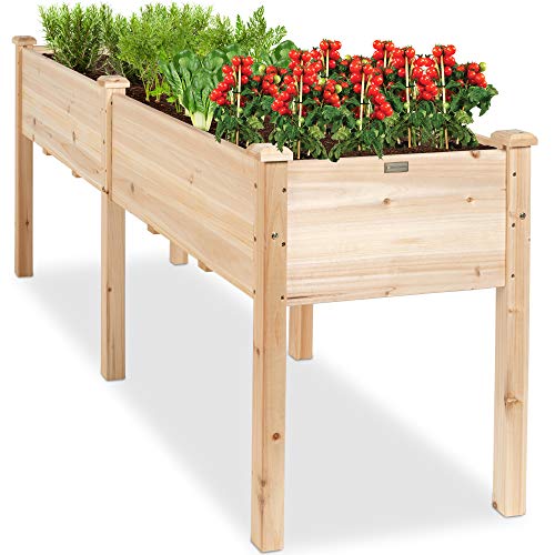 Raised Garden Bed with Wood Planter Box Stand