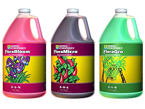 General Hydroponics Flora Combo Fertilizer, 1 Gallon (Pack of 3)