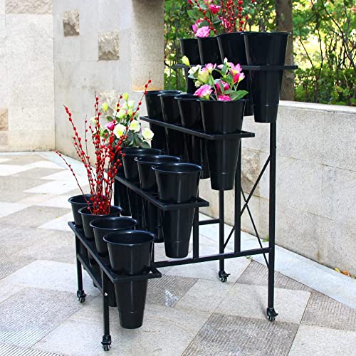 Zhongma Flower Display Stand with 16pcs Plastic Buckets