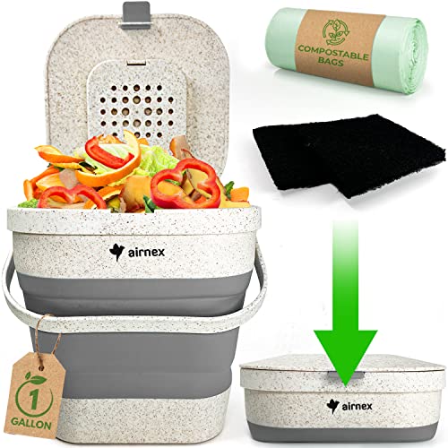 AIRNEX Countertop Compost Bin Kitchen Counter