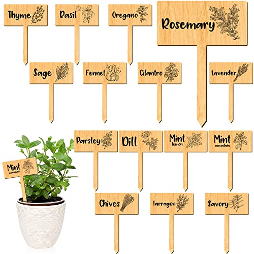 15-Piece Herb Markers - Printed Herb Name Plant Labels