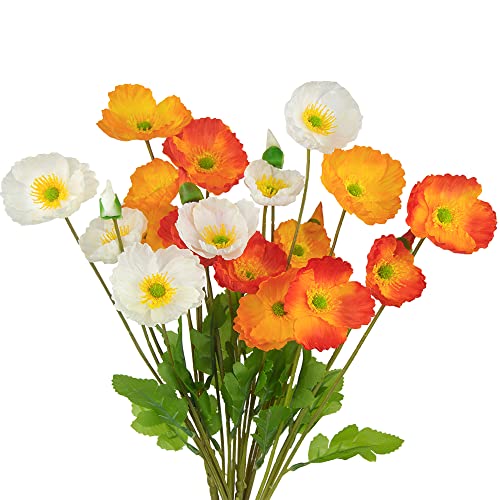 FERIAL Artificial Poppies Flowers - Lifelike and Versatile