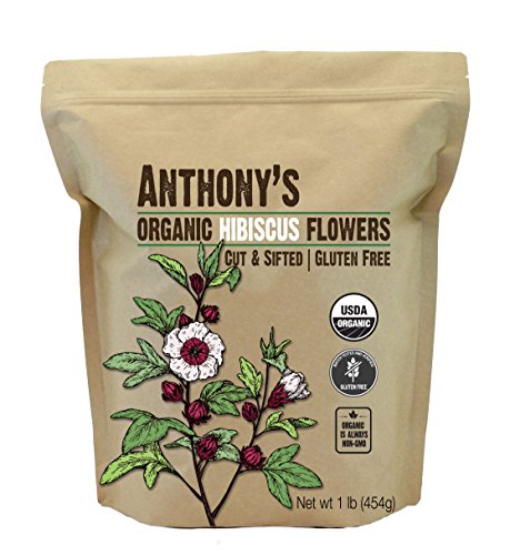 Organic Hibiscus Flowers, 1 lb, Cut & Sifted, Gluten Free, Non GMO, Non Irradiated, Keto Friendly