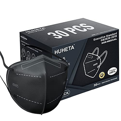 HUHETA KN95 Face Masks, 5-Ply Breathable Safety Mask