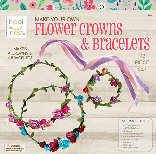 Flower Crowns and Bracelets Craft Kit for Girls