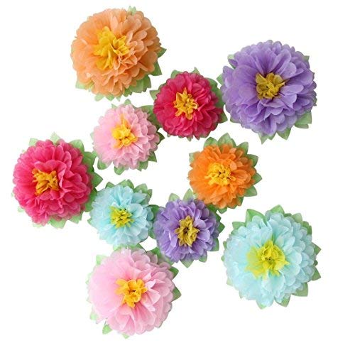 Colorful Fiesta Paper Flowers Set of 10