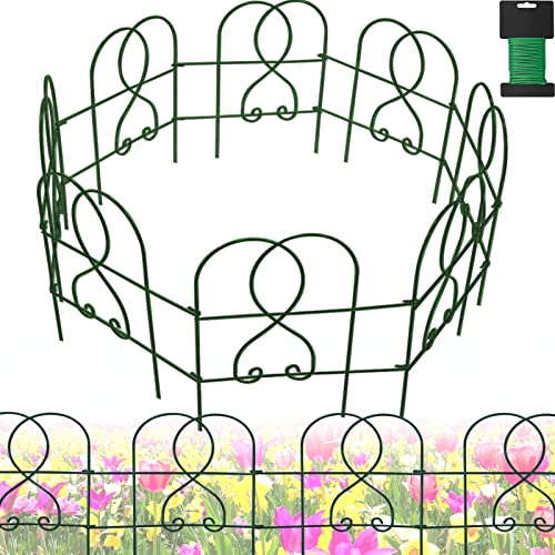 Decorative Metal Garden Fence Border - 10 Pack