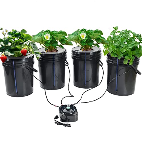 MAOPINER Hydroponic Bucket Kit with Air Pump