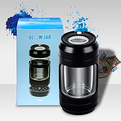 Portable Herb Storage Jar with LED Light and Grinder