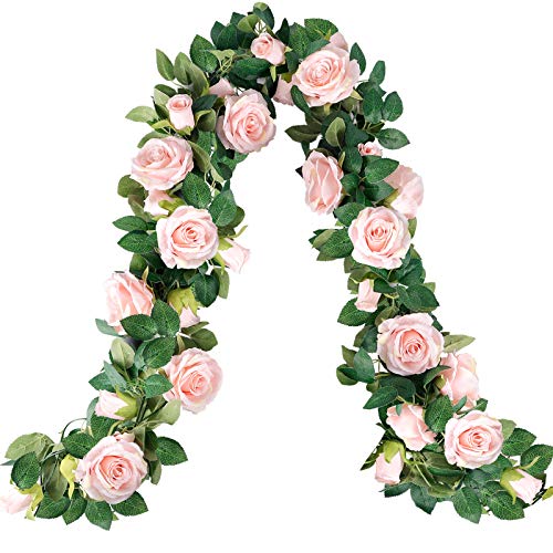 Artificial Pink Rose Garlands for Wedding and Home Decor